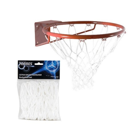 Купить Сетка баскетбольная Torres, нить 4 мм, белая в Починоке 